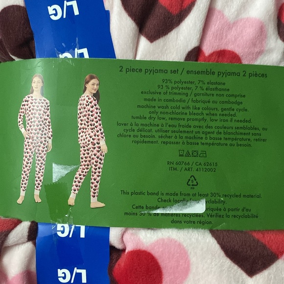 Kate Spade Two-Piece Pajama Set Hearts Large - Picture 5 of 8